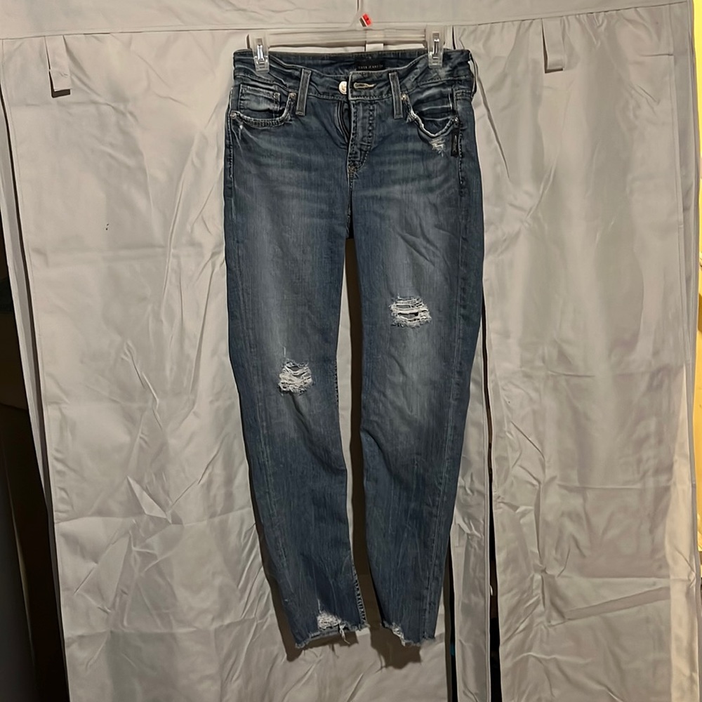 Silver Elyse Ankle Slim Jeans